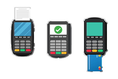 79427213_set illustration of wireless pos terminal design on grey background